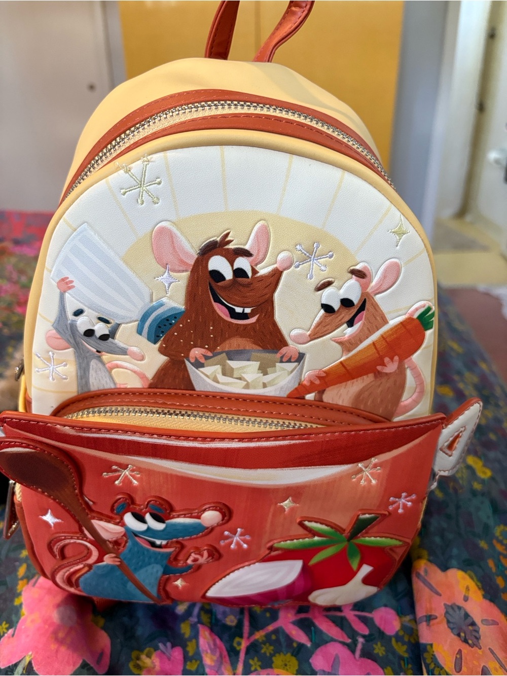 Loungefly Ratatouille Backpack in Cream & Orange